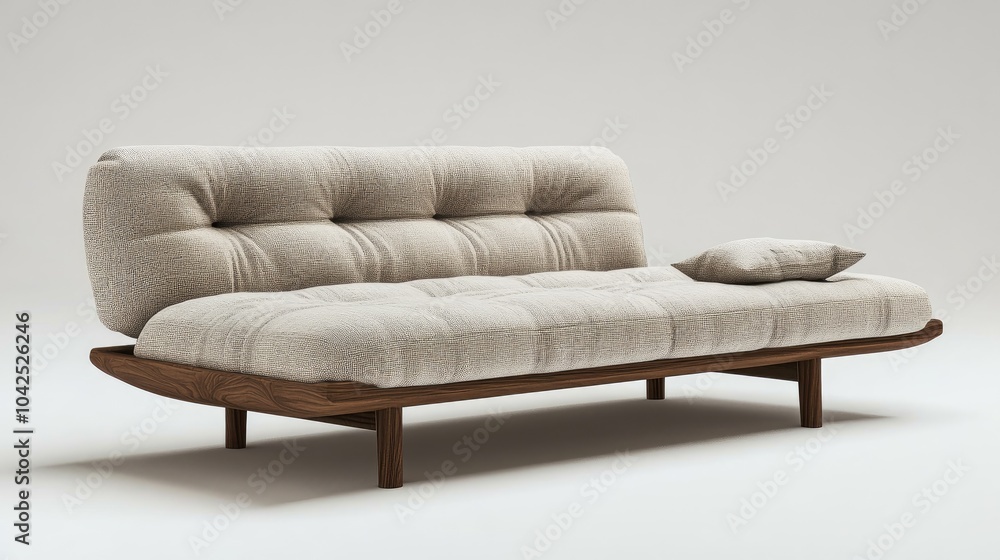 Poster 3d rendering of a versatile sofa bed design