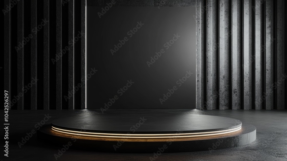 Poster 3d rendering of a podium background mockup for product display blank scene featuring an empty circul