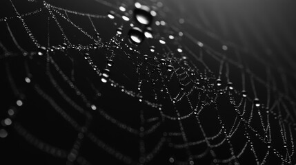 Dew Drops Adorn a Spider Web
