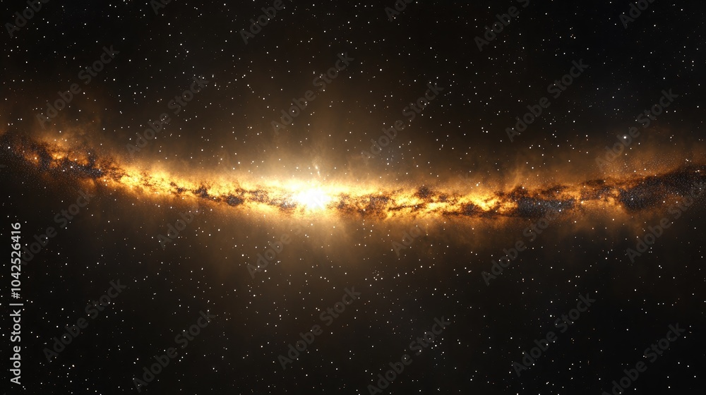 Poster close up of milky way captured through a high quality star tracker with low noise in 3d cartoon rend
