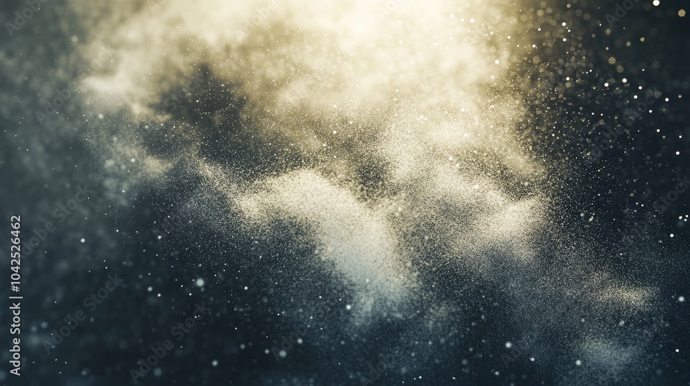 Poster rough white dust particle texture in a 3d cartoon rendering