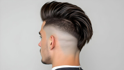 Obraz premium Stylish Men's Haircut Side Profile View