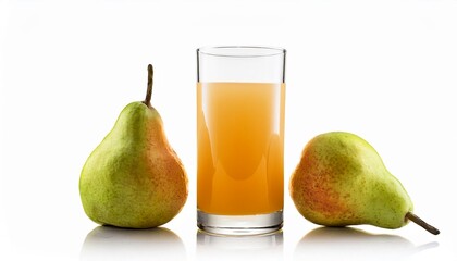 Pear Juice on white background isolated. Beverage. Drink.
