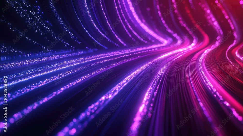 Poster panoramic concept of high speed technology featuring an abstract background with illuminated light t