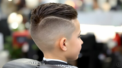 Stylish Boy's Haircut at Barber Shop