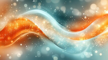A colorful wave with orange and blue swirls