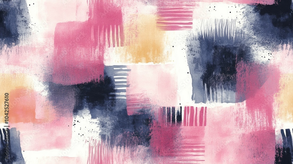 Poster geometric watercolor pattern featuring abstract elements repeated urban texture suitable for surface
