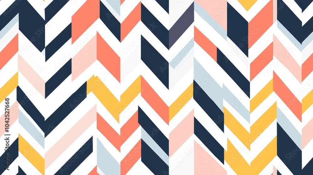 Poster geometric zigzag shapes seamless pattern suitable for print fabric and textile applications seamless