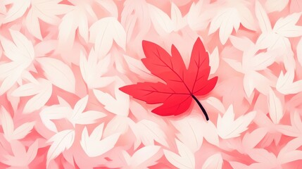 Red Leaf on Dry Grass