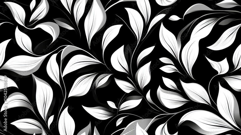 Poster abstract seamless black and white pattern for design textiles and backgrounds