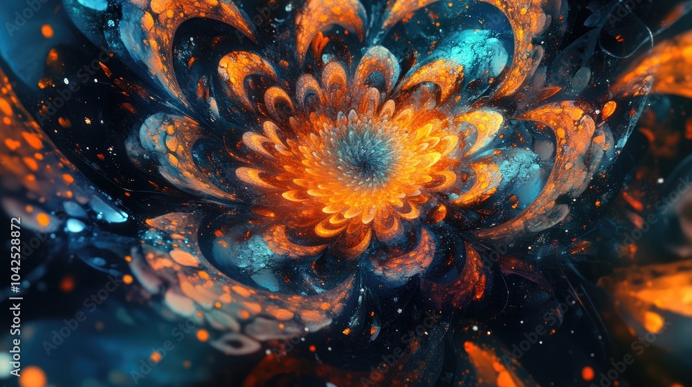 Poster kaleidoscopic background featuring abstract fractal shapes vibrant chaotic patterns create a strikin