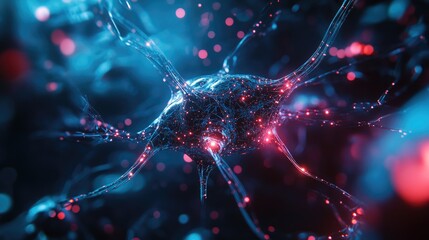 Concept of Big Data Abstract visualization of neural connections against a blue backdrop Technological design theme related to artificial intelligence and neural networks