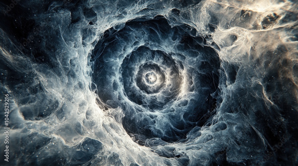 Poster abstract background featuring a spiral galaxy in 3d cartoon rendering