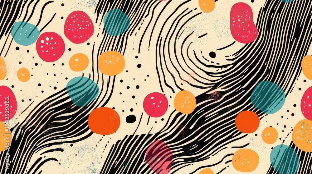Poster abstract seamless pattern in raster format