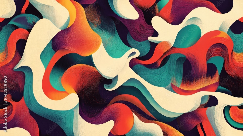 Poster abstract background pattern featuring trendy colorful geometric shapes with a distorted effect ideal