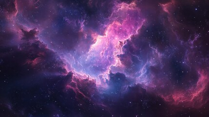 Obraz premium A Cosmic Nebula with Vibrant Pink and Purple Hues