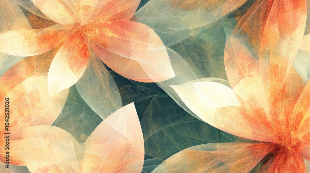 Aufkleber create abstract images of beautiful flowers using digital tools
