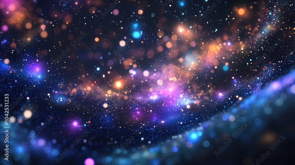 Aufkleber galaxy stars in an abstract space background with a 3d cartoon rendering