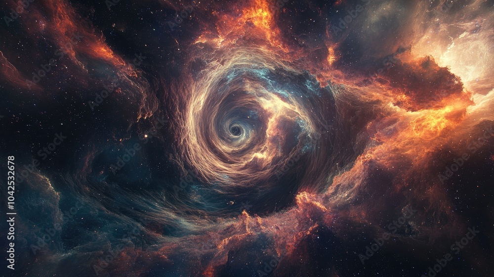 Poster 3d illustration of a tunnel or wormhole designed to connect different universes showcasing an abstra