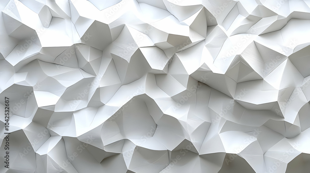 Poster abstract white textured surface with a three-dimensional effect.