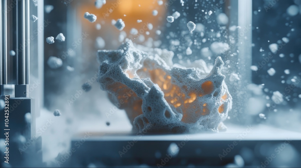 Aufkleber Close up view of additive manufacturing using a 3D printer Advanced technology showcases the rapid prototyping process in action