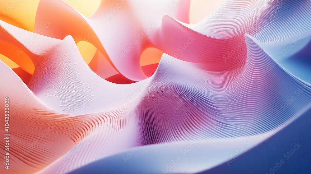 Poster futuristic abstract forms rendered in 3d