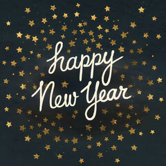 Happy New Year Illustration, isolated on white background 