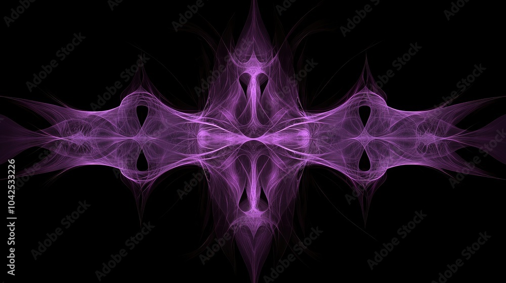 Poster purple abstract fractal design set against a black backdrop fantasy inspired fractal texture digital