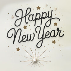 Fototapeta premium Happy New Year Illustration, isolated on white background 