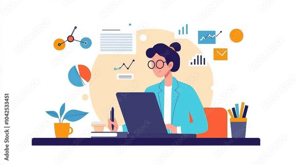 Poster professional in an advanced video conferencing setting