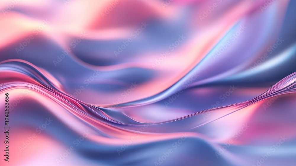Poster iridescent abstract background design featuring a wavy shape created with 3d rendering techniques 3d