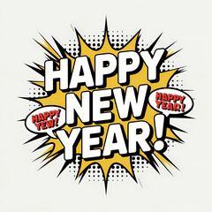 Obraz premium Happy New Year Illustration, isolated on white background 