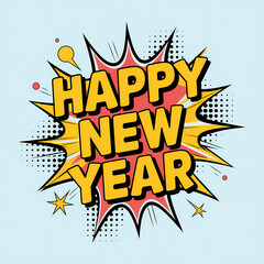 Obraz premium Happy New Year Illustration, isolated on white background 