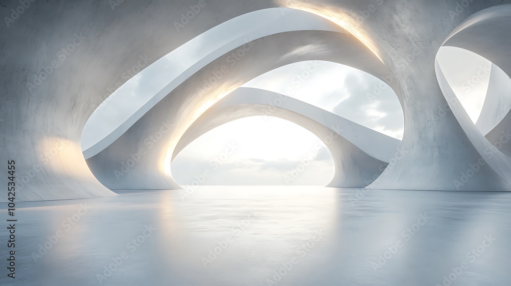 Poster abstract concrete structure with light and shadows