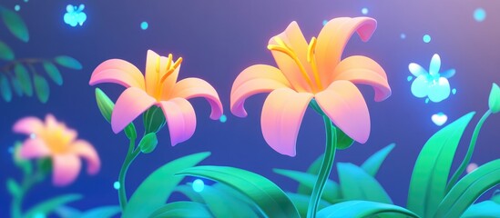 Orange Lily Flowers Natural Background Lilium Dauricum In Garden