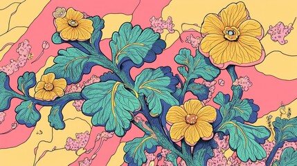 Rockcress Leaf and Flower Close Up