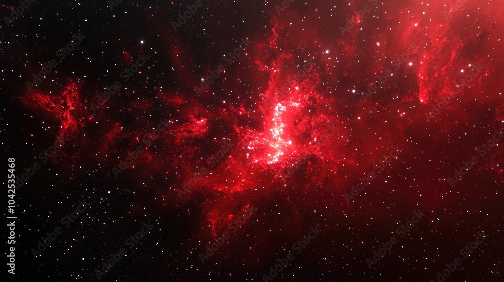 Wall mural red galaxy in deep space featuring a 3d cartoon rendering high quality image