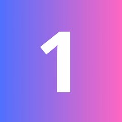 Number one on gradient background
