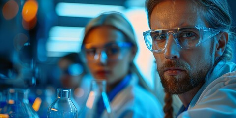 Fototapeta premium Focused Scientist in a Laboratory