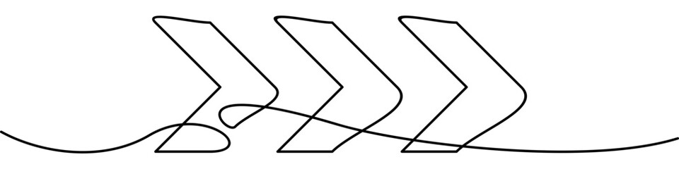 continuous line drawing of chevron alignment right curve symbol. abstract line art illustration © Akhmad