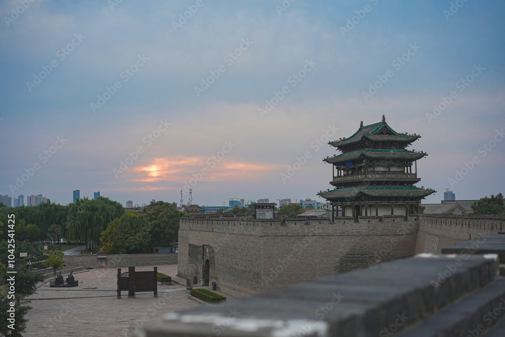 Wall mural traditional ancient architecture in shanxi, china