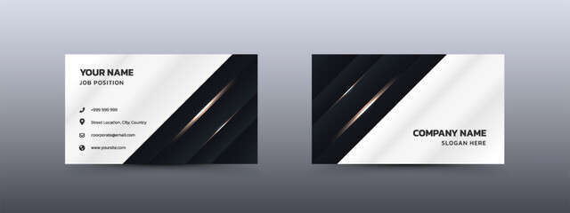 Luxury business card design with black and white. Business card template - Vector