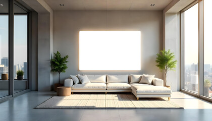 photo frame poster mokcup indoor house room modern