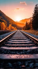 Fototapeta premium Travel photography hobby, vibrant colors, scenic routes, dynamic action, inviting