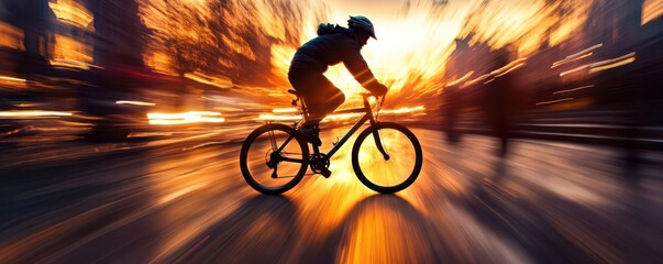 Urban cycling culture, vibrant colors, cityscapes, dynamic action, inviting