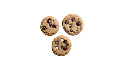 Obraz premium 3 brown cookies with chocolate chips