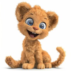 Obraz premium Cute 3D Cartoon Orange Cat Character Design