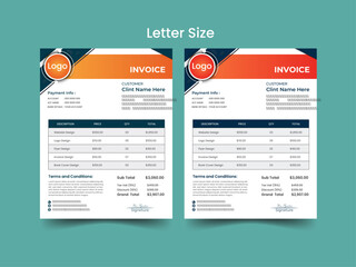 Modern corporate business invoice template design
