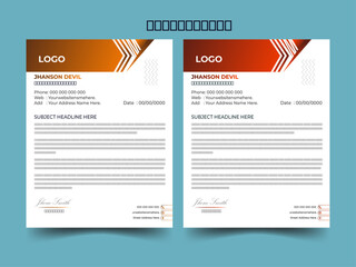 Abstract geometric corporate letterhead template design 