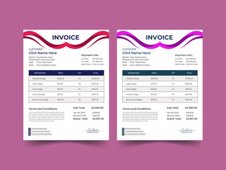 Modern corporate business invoice template design